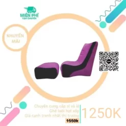 Ghế lười hạt xốp hình sofa giá rẻ TPHCM GL078 Tím - Đen