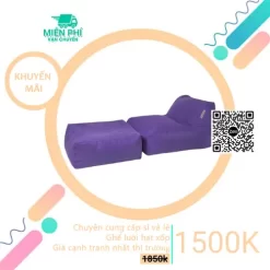 Giường lười hạt xốp thư giãn thông minh GL086 màu tím