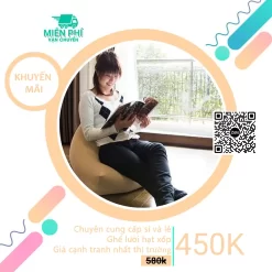 Ghế lười cao cấp đa năng TPHCM - Mẫu hạt xốp hình Kim Tự Tháp màu xám kem (Màu ghi sáng) GL136