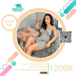 Ghế lười Trụ tròn hình trứng đa năng màu xám lông chuột GLT01