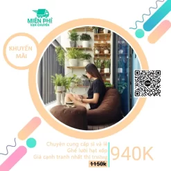 Trọn bộ gối lười màu nâu - Mẫu hạt xốp quả lê GLL03