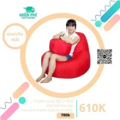 Ghế lười hạt xốp quả lê mềm mại màu đỏ đô GLL02