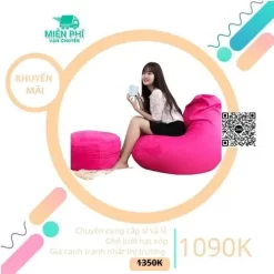 Ghế lười quả lê cho phòng ngủ màu Hồng Sen GL180