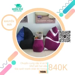 Ghế lười Kim Tự Tháp đa màu sắc phối Tím - Trắng độc đáo GL148