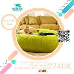 Ghế lười Trụ tròn cao cấp thông minh màu Xanh Cốm GLT04